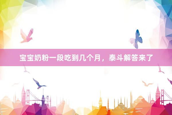 宝宝奶粉一段吃到几个月，泰斗解答来了